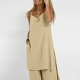 thumbnail image 5 of Linen Sets for Women 2 Piece Wide Leg Pants Sleeveless Cami Top Loose Fit Dressy Lounge Set Casual Summer Outfit, 5 of 8