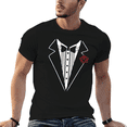 thumbnail image 6 of Mens Black Tuxedo T Shirt Funny Lazy Wedding Fake Suit Fancy Marriage Tee, 6 of 6