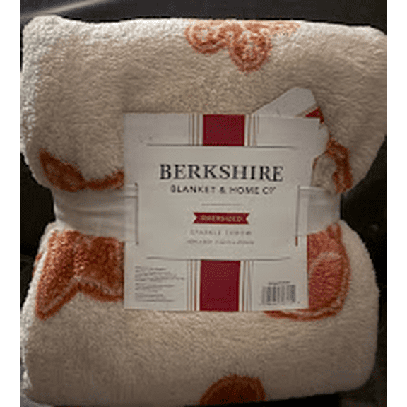 Berkshire Blanket & Home Oversized Sparkle Throw, 60 x 80 inches, Gingerbread