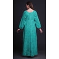 thumbnail image 2 of Bimba Moss Georgette Blueberry Leaves Printed Womenâ€™s Long Sleeve MaxiÂ&nbsp;DressÂ&nbsp;Elastic Waist Gown-XXX-Large, 2 of 5