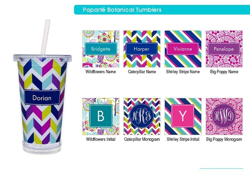 personalized tumbler with straw