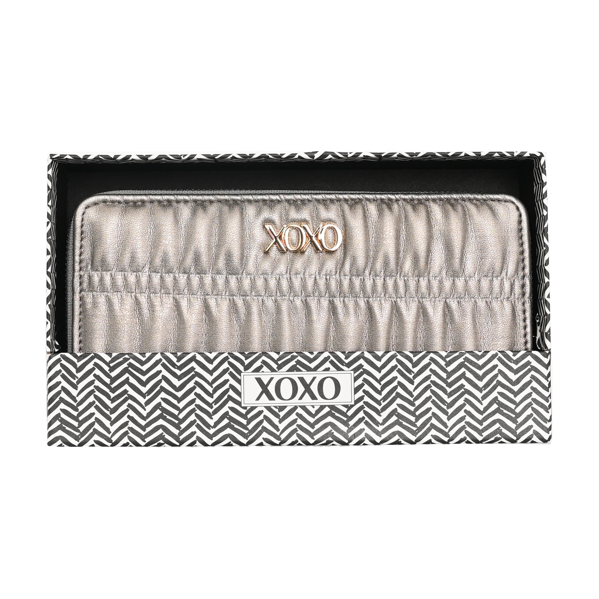 XOXO Women's Zip Around Wristlet Wallet - Card Holders, 2 Cash Pockets and Phone Slot