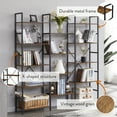 thumbnail image 5 of 5 Tiers Industrial Bookcase and Bookshelf, Metal Wood 11 Display Shelves, Large Book Shelf for Living Room, Storage Shelf Organizer, Book Case in Brown, 5 of 8