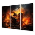 thumbnail image 2 of Designart "Fiery Rhythms Orange Black Fire Drum Tools I" Music Art Living Room Set, 2 of 5