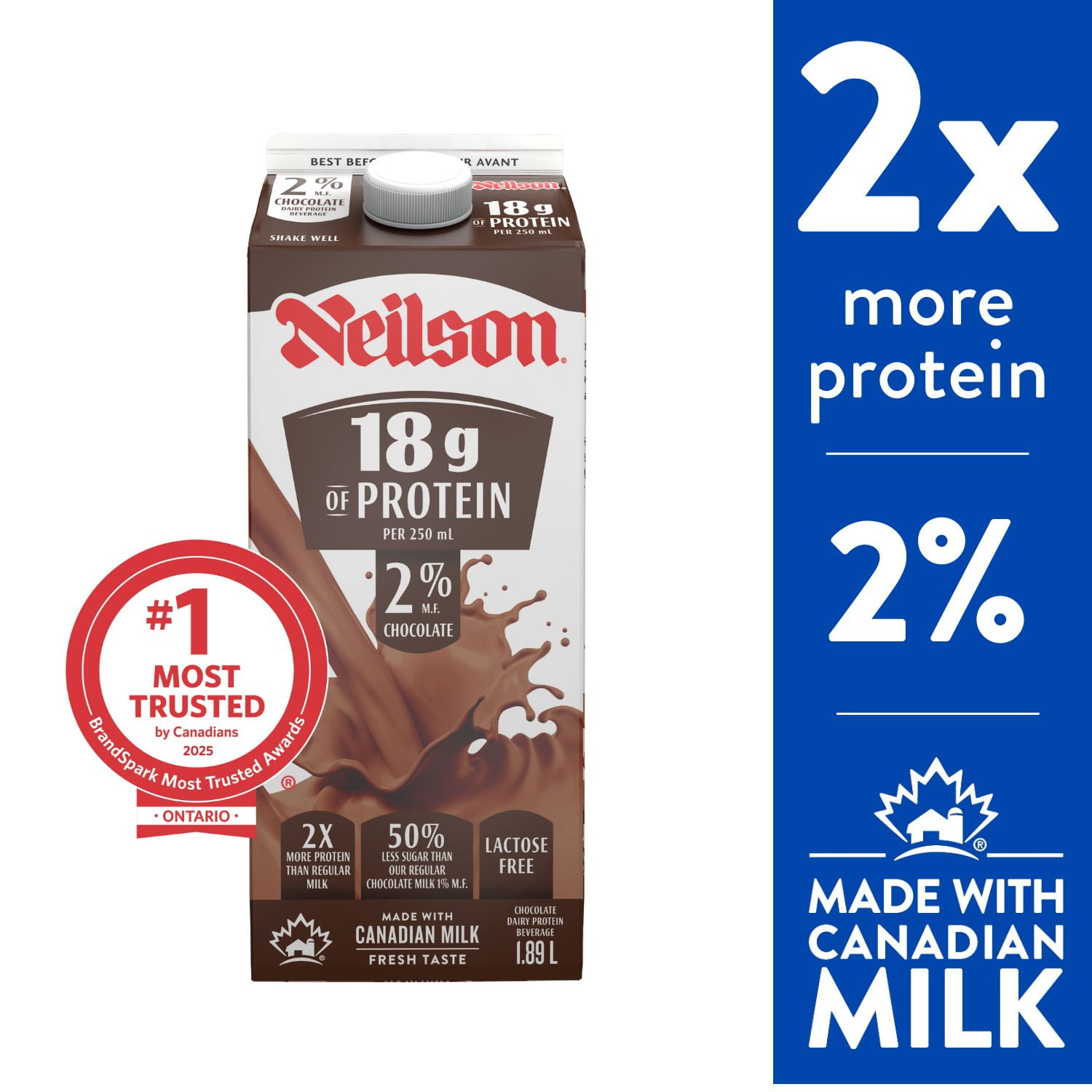 Neilson Neilson 2% Chocolate Protein 18 g Beverage, 1.89L