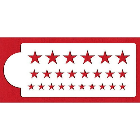 Designer Stencils C177 Stars Cake Stencil, Beige/semi-transparent