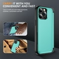 thumbnail image 6 of Dteck for iPhone 13 Pro Case with 2 Pack Screen Protector, Military Grade Shockproof Full Body Protection Phone Case with Card Holder Flip Kickstand for iPhone 13 Pro,Cyan, 6 of 7