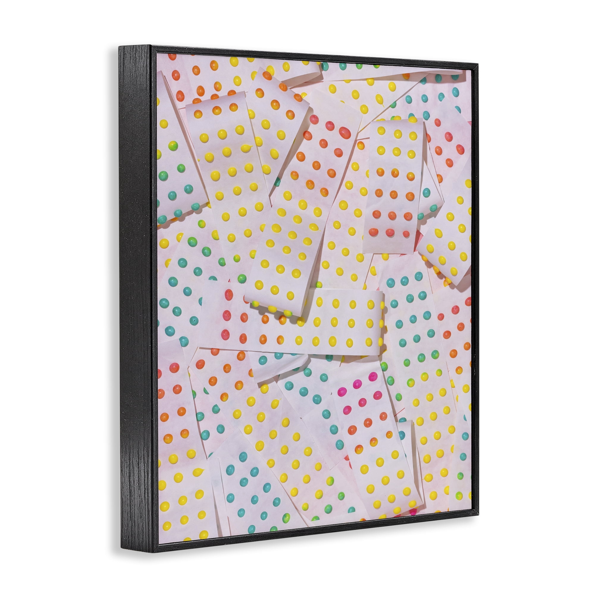 Stupell Industries Retro Color Candy Dots Black Framed Giclee Art, design by LISH Creative