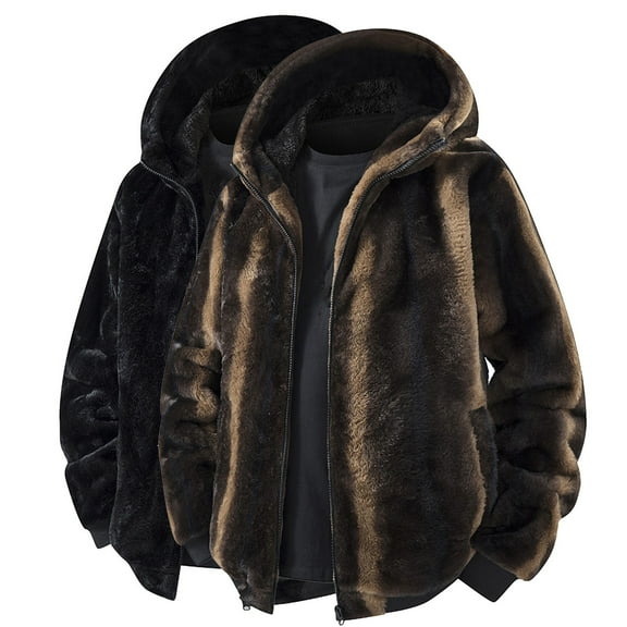 YHAJDS Men's Winter Casual Coat,Men Winter Coats Men Coats And Jackets Casual Jackets For Men Solid Color Long Sleeve Lapel Warm Faux Lined Outerwear Jacket For Men