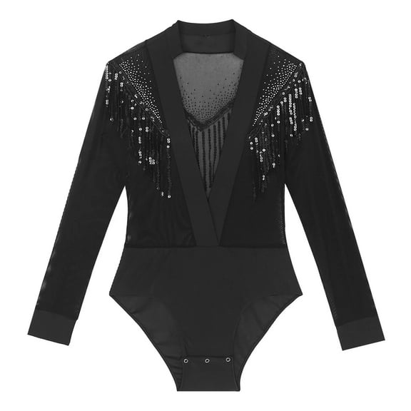 Men's V Neck Latin Modern Dance Leotard Shiny Rhinestone Jazz Rumba Ballroom Shirts Bodysuits Samba Salsa Tango Jumpsuit