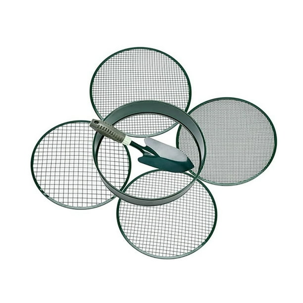 Injueey Tamiz duradero con 4 tamices Tamiz de paso de tierra Tamiz de compost de metal Piedras de jardín fáciles Tamiz de compost de metal Jardín y Patio