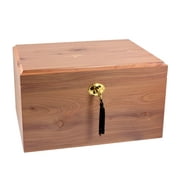 Perfect Memorials Large Cedar Wood Cremation Urn With Hinged Top Opening