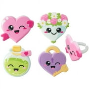 Valentine Cuties Cupcake Decoration Rings, 12ct