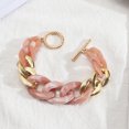 thumbnail image 1 of Pulsera de cadena con clip de acrílico grueso, minimalista, de resina colorida, gruesa, con eslabones cubanos, pulsera de eslabones de cadena ovalada bohemia para mujeres y niñas, regalos, joyería de playa de verano brillar  Electrónica, 1 of 1