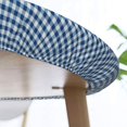 thumbnail image 6 of Round Fitted Tablecloth 52 Inch, Blue Grids Round Fitted Tablecloth Stretch Table Cover Breathable Tablecloths Outdoor Tablecloth for Dining, Parties, Camping, 6 of 8