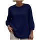thumbnail image 3 of TaTaai Women's Casual Solid Color Cotton Linen 3/4 Sleeve Round Neck Tops, Loose Simple Breathable All Match Commute Daily T-Shirts Gift, 3 of 8