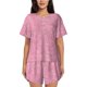 thumbnail image 1 of Fotbe Glitter Pink Conjunto de Pijama Estampado para Mujer, 2 Piezas, Ropa de Dormir con Camiseta de Manga Corta y Shorts Suaves-Medium, 1 of 6