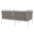 thumbnail image 5 of Modway Harmony 4-Piece  Sunbrella® Basket Weave Outdoor Patio Aluminum Seating Set in Tan Gray, 5 of 10