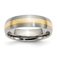 thumbnail image 1 of Titanium 14k Yellow Inlay 6mm Brushed Band Size 11.5, 1 of 6