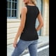 thumbnail image 4 of Camisetas Sin Mangas de Verano para Mujer, Informales, con Bordado de Ojales, Cómodas, con Diseño de Botones, Corte Entallado, Básicas. Negro XL, 4 of 10