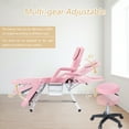 thumbnail image 2 of Thanaddo Tattoo Chair Massage Salon with Two Trays， Esthetician Bed with Hydraulic Stool,Multi-Purpose 3-Section Facial Bed Table, Adjustable Beauty Barber Spa Beauty Equipment Pink, 2 of 7