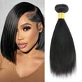 thumbnail image 1 of Huarisi Paquetes de cabello virgen brasileño, cabello humano 100% sin procesar, paquetes de cabello humano, paquetes de 10 pulgadas, cabello humano, color negro natural, paquetes de cabello liso, 3.53, 1 of 1