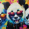thumbnail image 6 of Acheng Panda Bears Sunglasses Colorful Background Round Table Cover 100% Polyester Fiber Great for Home Kitchen/Parties/Holiday Dinner 46-50, 6 of 8