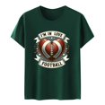 thumbnail image 3 of TSADFHJI Hauts pour Femmes Automne Coton Femmes Manches Courtes Décontracté Ample Baseball Football Col Rond T-Shirt Haut L Vert, 3 of 3