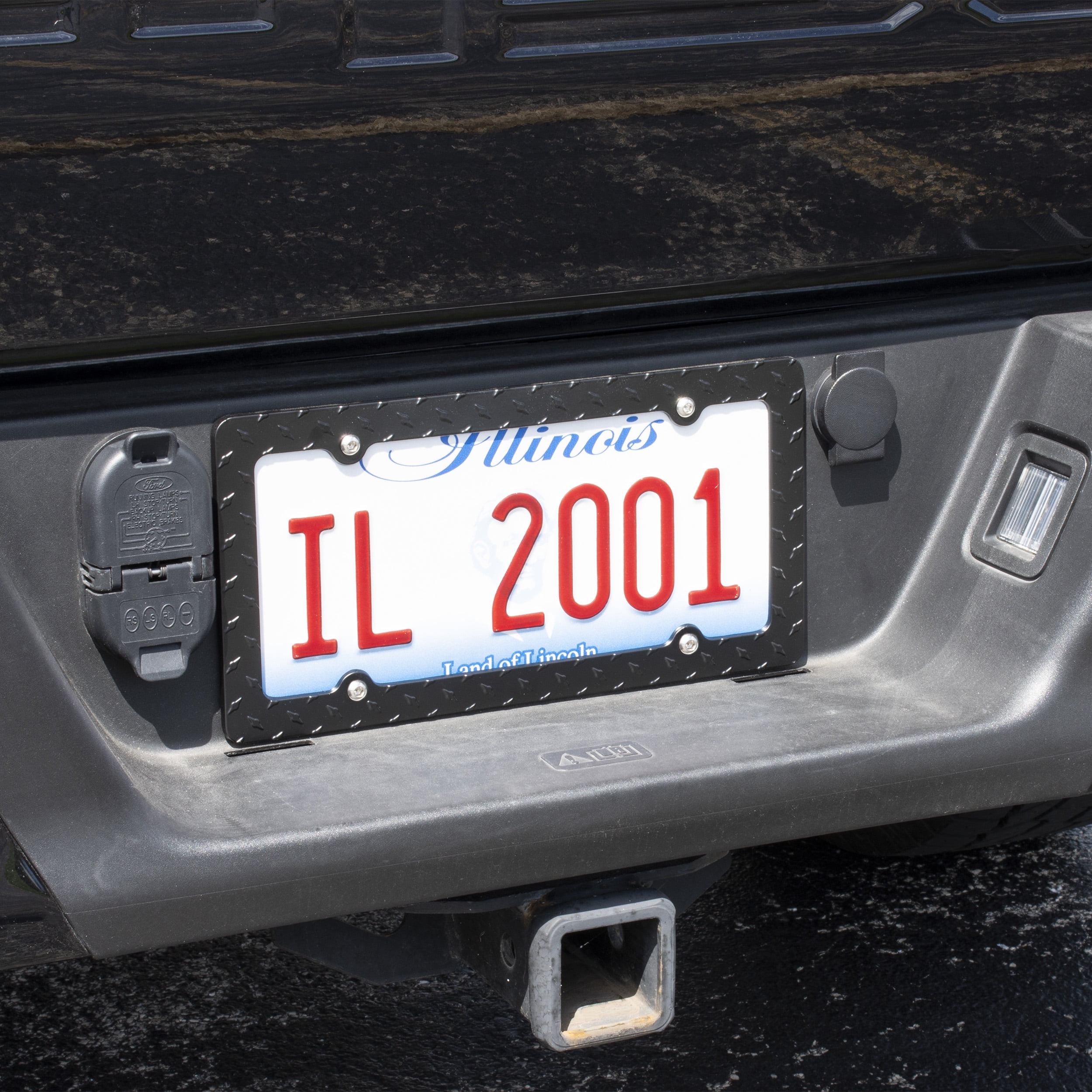 Diamond Plate Chrome Metal License Plate Tag Frame for Auto-Car-Truck 