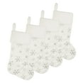 thumbnail image 2 of XJGHHSY 4 Pack Christmas Stockings - 19 inch Cream White Faux Fur Xmas Stockings with Silver Sequin Snowflakes Super Soft Thick Plush Xmas Stockings for Christmas Decoration Holiday Decor,White, 2 of 8