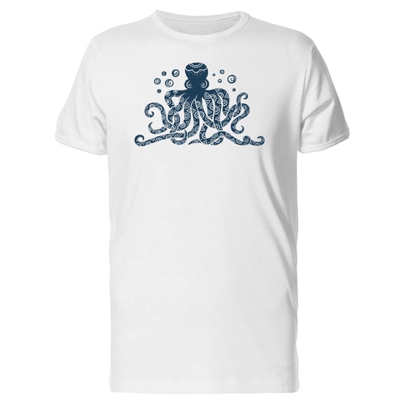 Blue Octopus Under Water Tee Men's -Image by Shutterstock