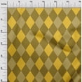 thumbnail image 3 of oneOone Georgette Viscose Yellow Fabric Argyle Sewing Material Print Fabric By The Yard 42 Inch Wide, 3 of 4