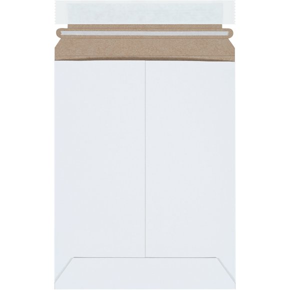 BOX USA Self-Seal Stay Flat Mailer, Stayflats® Brand, White, 7" x 9" (Pack of 100)