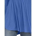 thumbnail image 4 of FASHIONWT Women Plus Size Long Sleeve V-Neck Pleated Flowvy Henley T-Shirt, 4 of 4