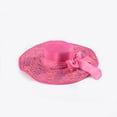 thumbnail image 3 of QSAWXQZ Women's Speckled Woven Sun Hat Wide Brim Floppy Cap with Large Bowknot Ribbon for Beach Vacation and Summer Resort Hot Pink Free Size, 3 of 3