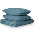 thumbnail image 2 of Bare Home 3 Piece Soft Lightweight Coverlet Set, Full/Queen, Coronet Blue, 2 of 6