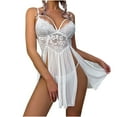 thumbnail image 2 of BONIXOOM Christmas Family Pajamas Matching Sets Girls Christmas Pajamas Loungewear Drawstring Sleeveless Solid Sleep Dress White S, 2 of 9