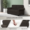 thumbnail image 3 of 56" Loveseat Sofa, Mid Century Modern Couch with Thick Cushion, 2 Seater Small Sofa for Living Room Bedroom Apartment Office, Solid and Easy to Assemble, Brown, 3 of 7