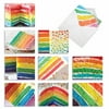 10 All Occasion Blank Note Cards Pack (4 x 5.12 Inch) - RAINBOW CAKES M6565OCB