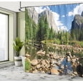 thumbnail image 5 of Ambesonne Nature Shower Curtain, Yosemite Forest River, 69"Wx84"L, Green Blue, 5 of 5