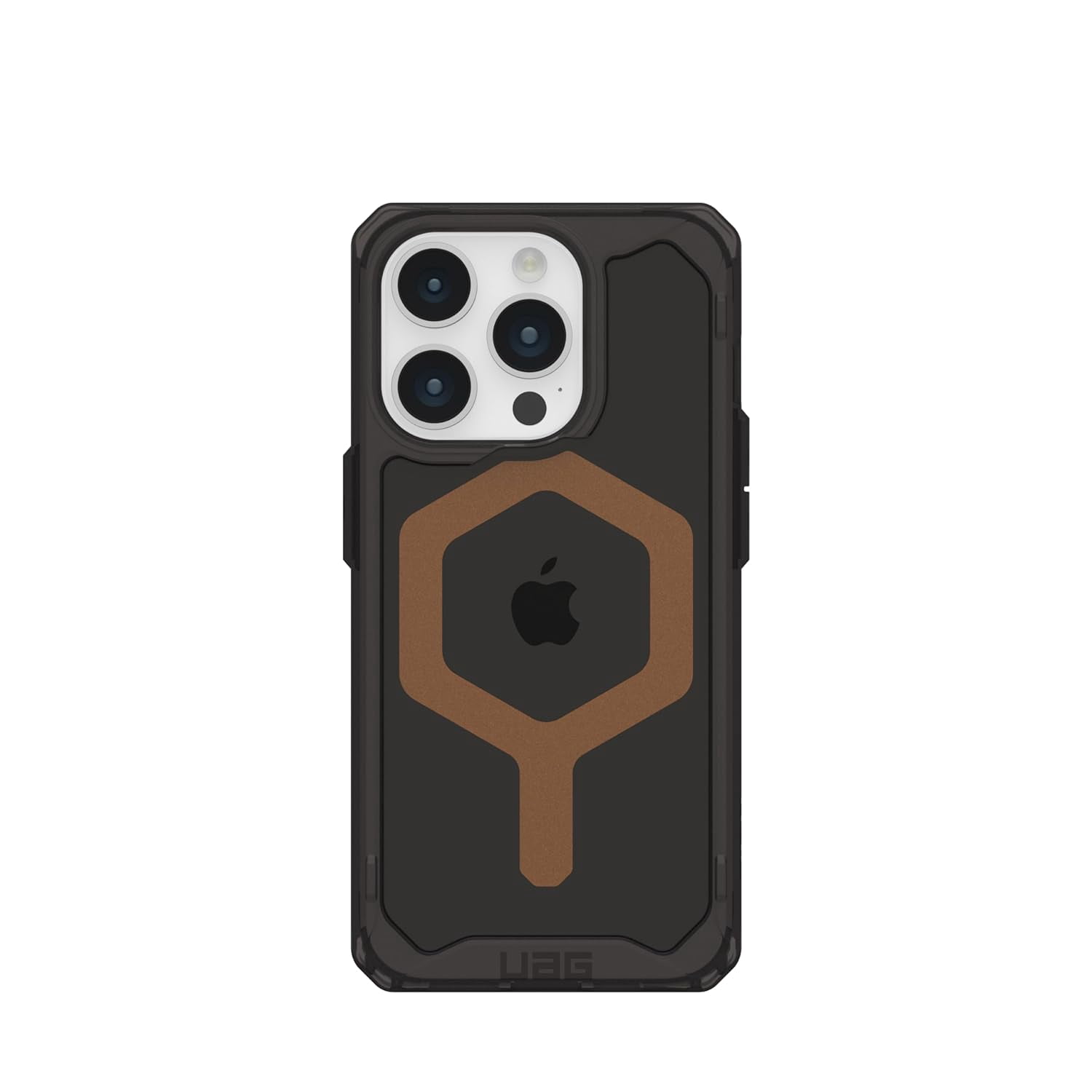 UAG iPhone 15 Pro Case 6.1" Plyo Black/Bronze Built-in Magnet Compatible with MagSafe Charging Rugged Anti-Yellowing Transparent Clear Protective Cover by URBAN ARMOR GEAR