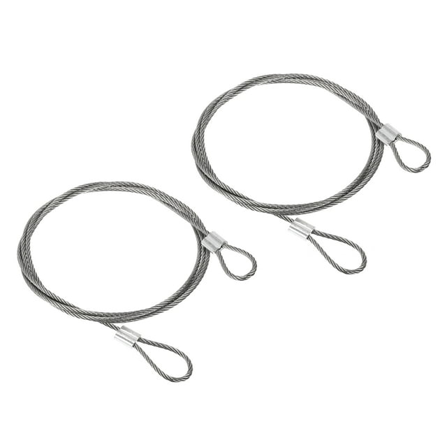 Unique Bargains Stainless Steel Cable, 2 Pack PVC Coated 5/64' Wire Rope for Deck Railing 3.3ft