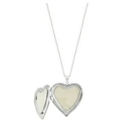 Brilliance Fine Jewelry Sterling Silver Hollow Locket Heart Double-Heart Engraved Design Pendant, 18