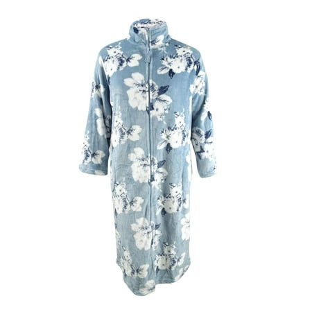 

Miss Elaine Women s Floral-Print Fleece Long Zipper Robe