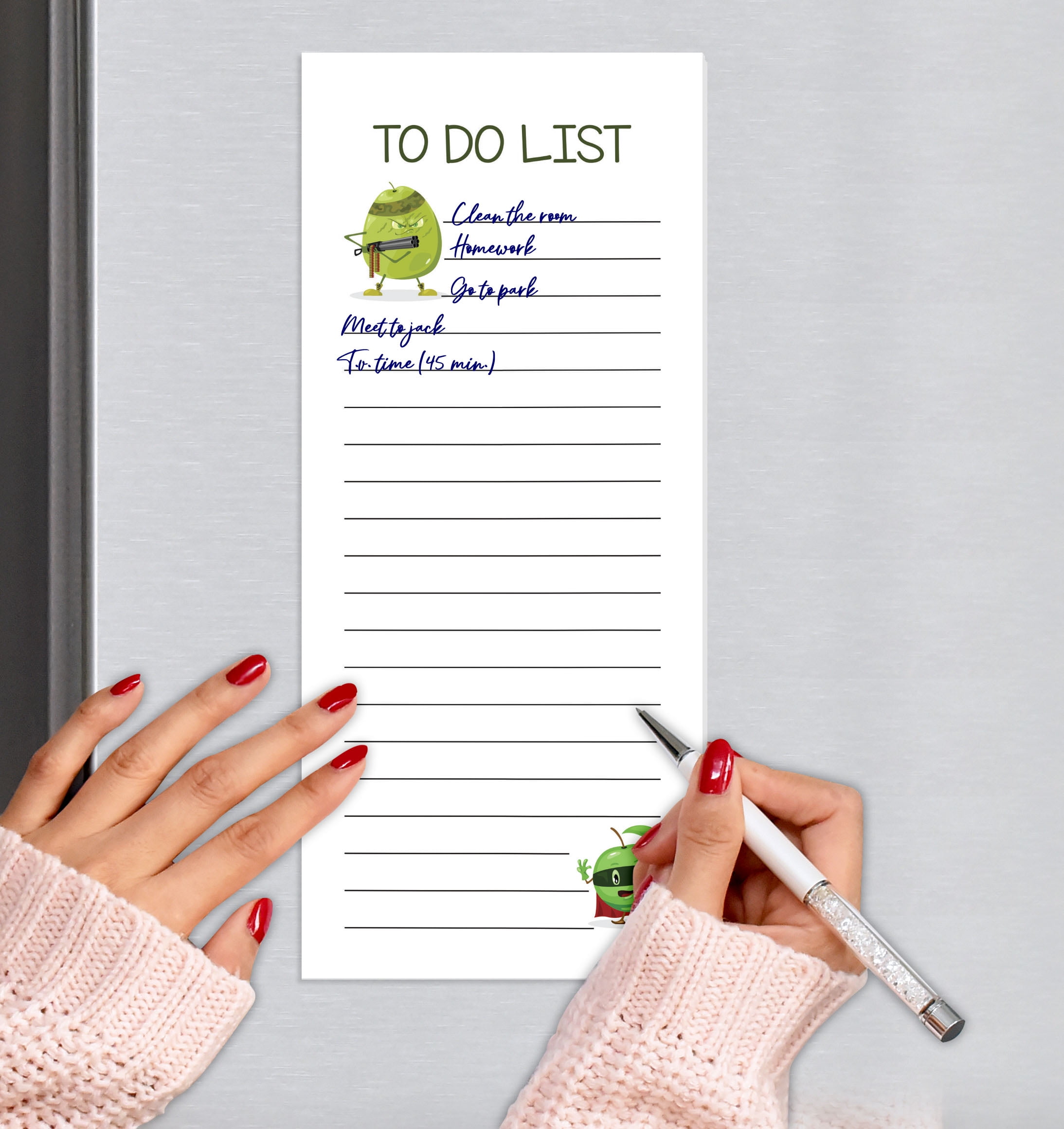 Inkdotpot Pack of 3 Magnetic Fridge To-Do List Notepads- Magnetic Memo Pads For Refrigerator-(50 Sheets Each)-LG
