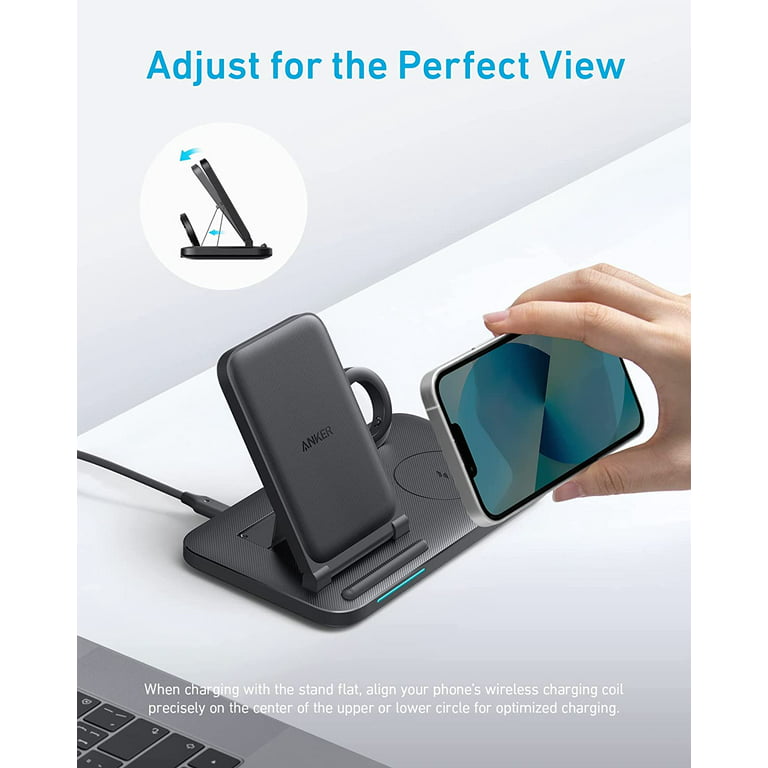 Anker 3-in-1 Wireless Charging Station Foldable Charger with Adapter for  iPhone 