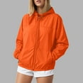 thumbnail image 2 of YDFCWXW Womens Light Rain Jacket Waterproof Windbreaker with Hood Packable Raincoats for Hiking Travel Outdoors (Orange, 3XL), 2 of 5