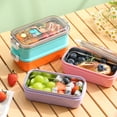 thumbnail image 2 of Mightlink 350/700ml 304 Stainless Steel Lunch Box 1/2 Layers Sealed Detachable Water-filled Heating Food Container for Office, 2 of 7
