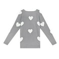 thumbnail image 4 of Tricot pour Femmes Saint-Valentin Doux Confortable Coupe Ample Décontracté Hiver Chaud Col Roulé Haut, 4 of 5