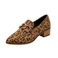 thumbnail image 3 of YOUYEDIAN Loafers for Women Pointed Toe Fashion Slip On Versatile Block Heel Shoes Casual Comfy Leopard Print Dress Shoes, 3 of 5